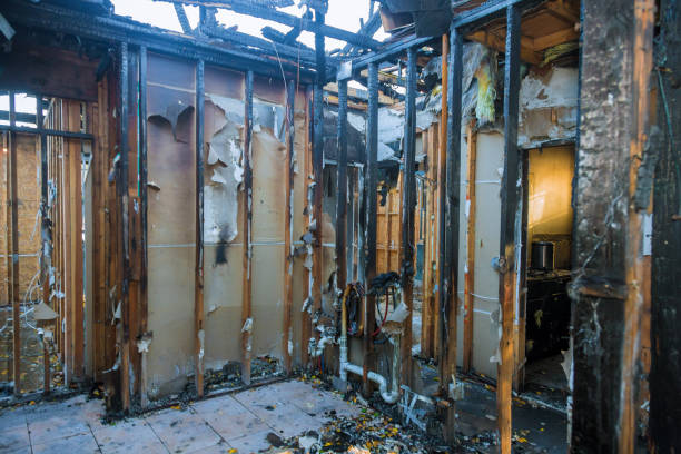 Professional Fire Damage Restoration technician working in Comanche, OK